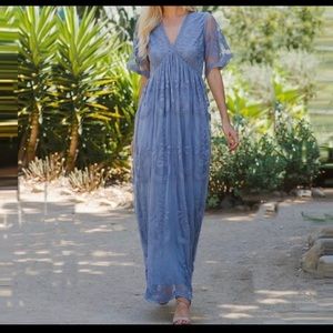 Blue Lace maternity dress